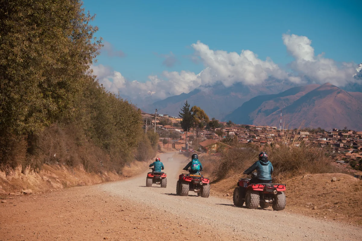 ATVs on a mountain road near Cusco