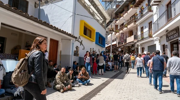 Line-in-Aguas-Calientes-to-buy-a-ticket-to-Machu-Picchu