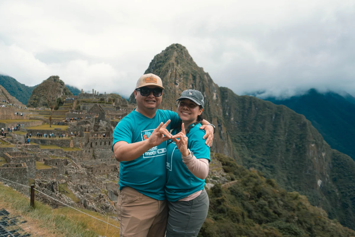 Two travelers at Machu Picchu