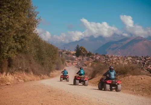 ATVs on a mountain road near Cusco