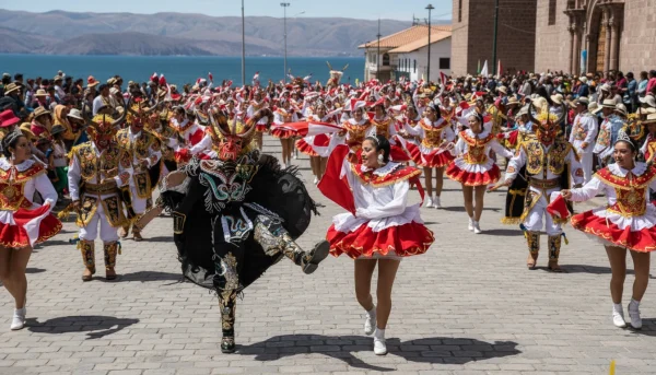traditional diablada dance from Puno, Peru