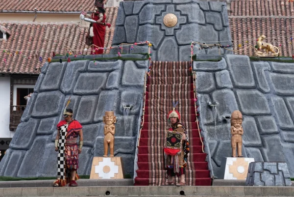 stage in Cusco's Plaza de Armas during Inti Raymi