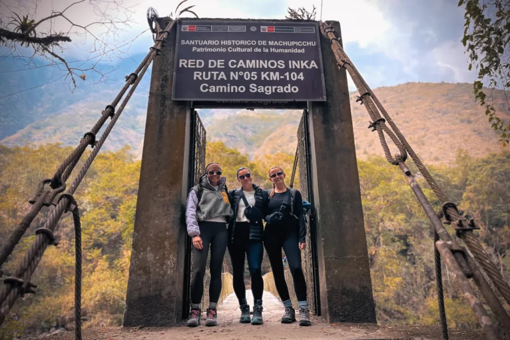 Suspension bridge at the start of the Short Inca Trail trek