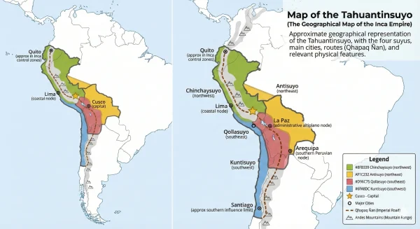 Explain the geographical location of the Inca Empire in South America.